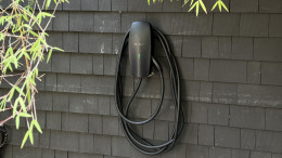 Wall-mounted Level 2 EV charger on a dedicated circuit, permitted and inspected, in Portland, OR